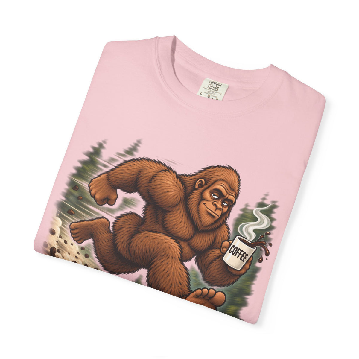 Bigfoot Runs on Coffee – Funny Sasquatch T-Shirt