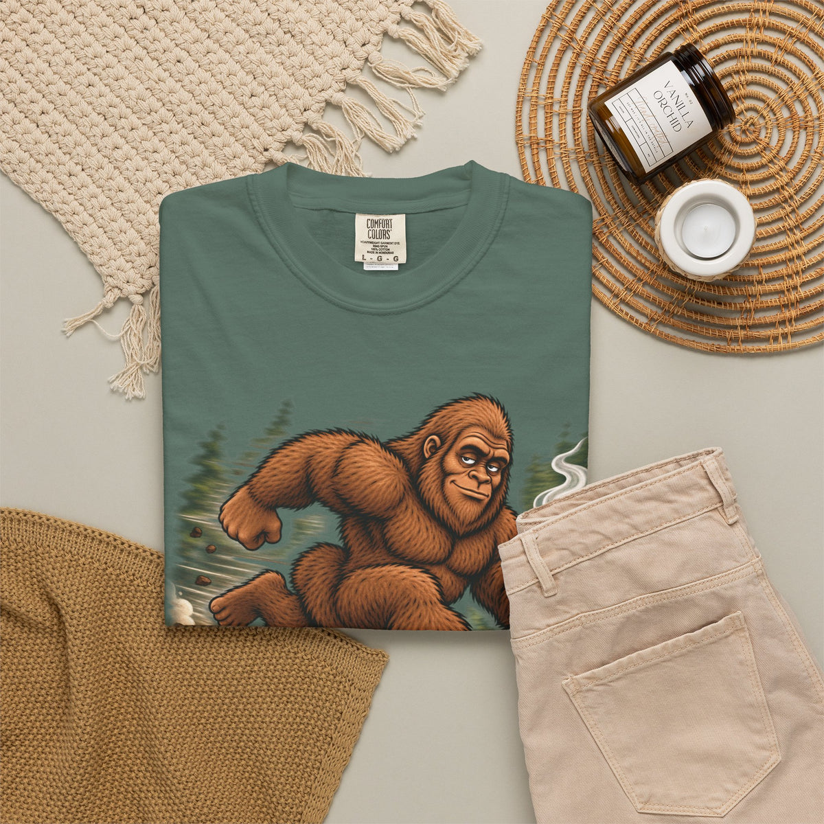 Bigfoot Runs on Coffee – Funny Sasquatch T-Shirt