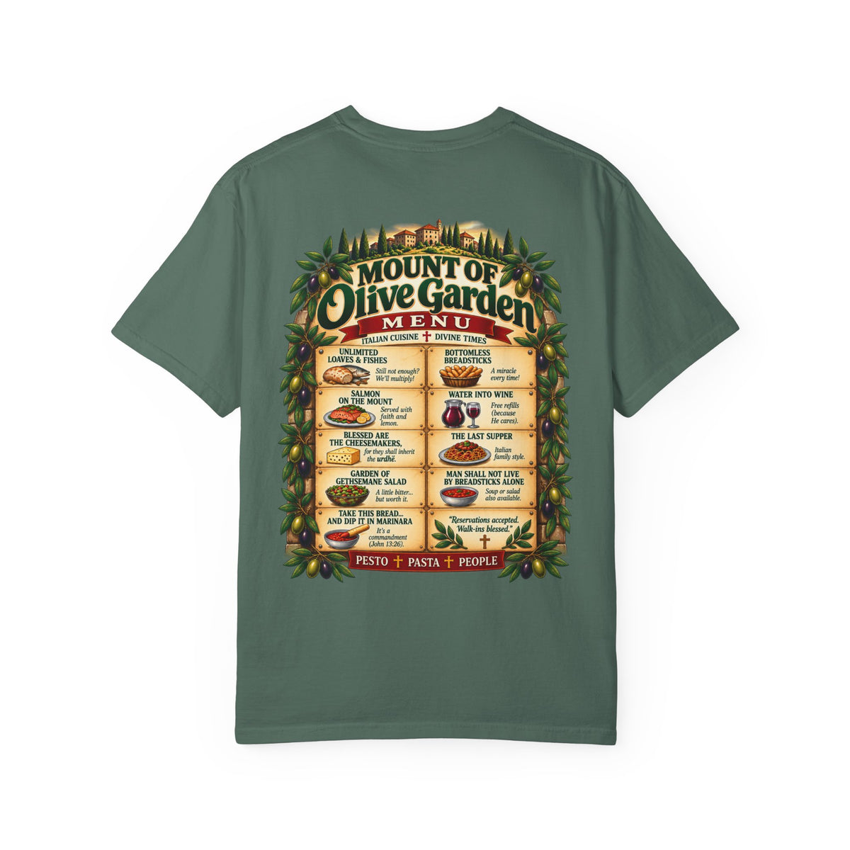 Mount of Olive Garden – Funny Italian Restaurant Parody T-Shirt