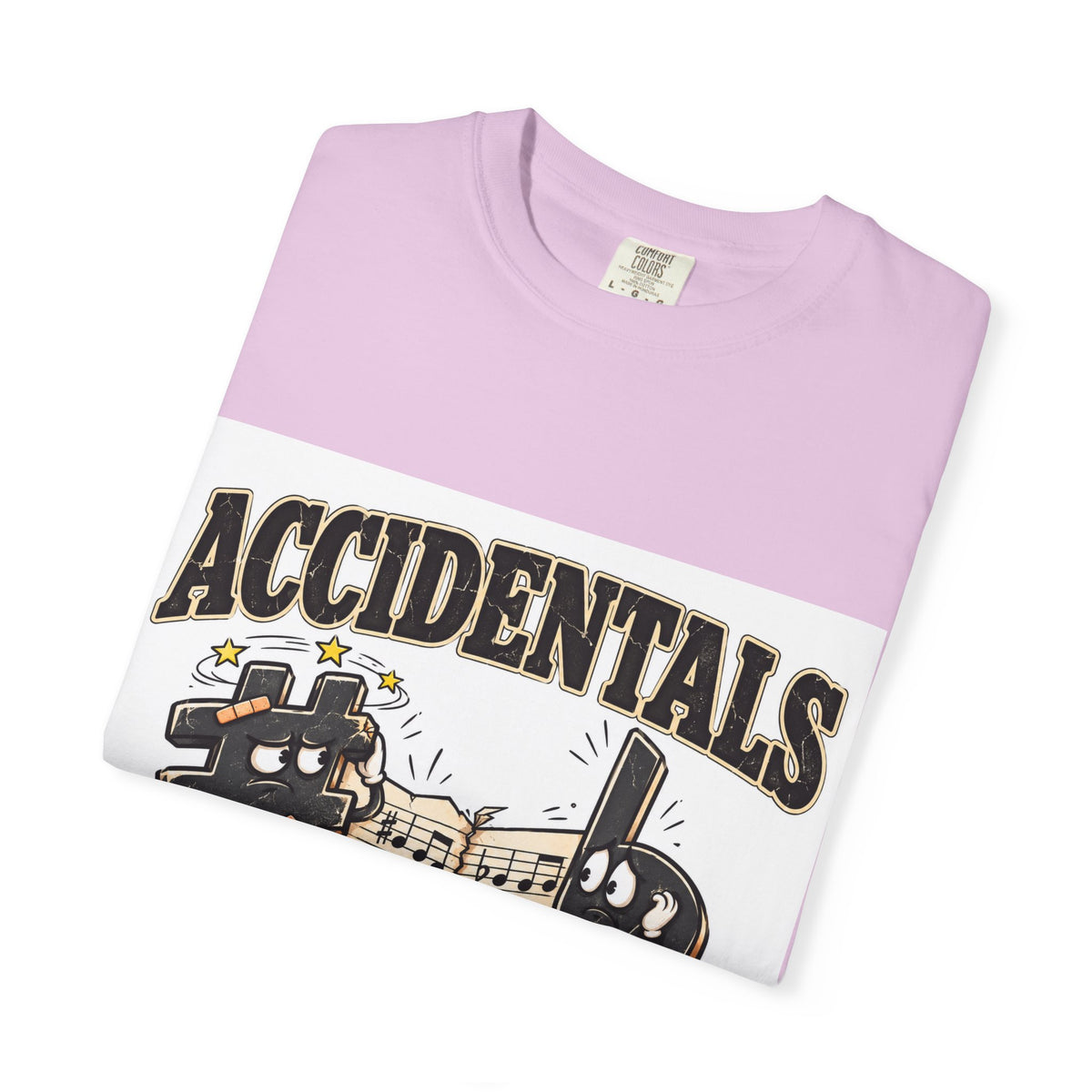 Accidentals Happen T-Shirt — Music Note Cartoon Graphic Tee