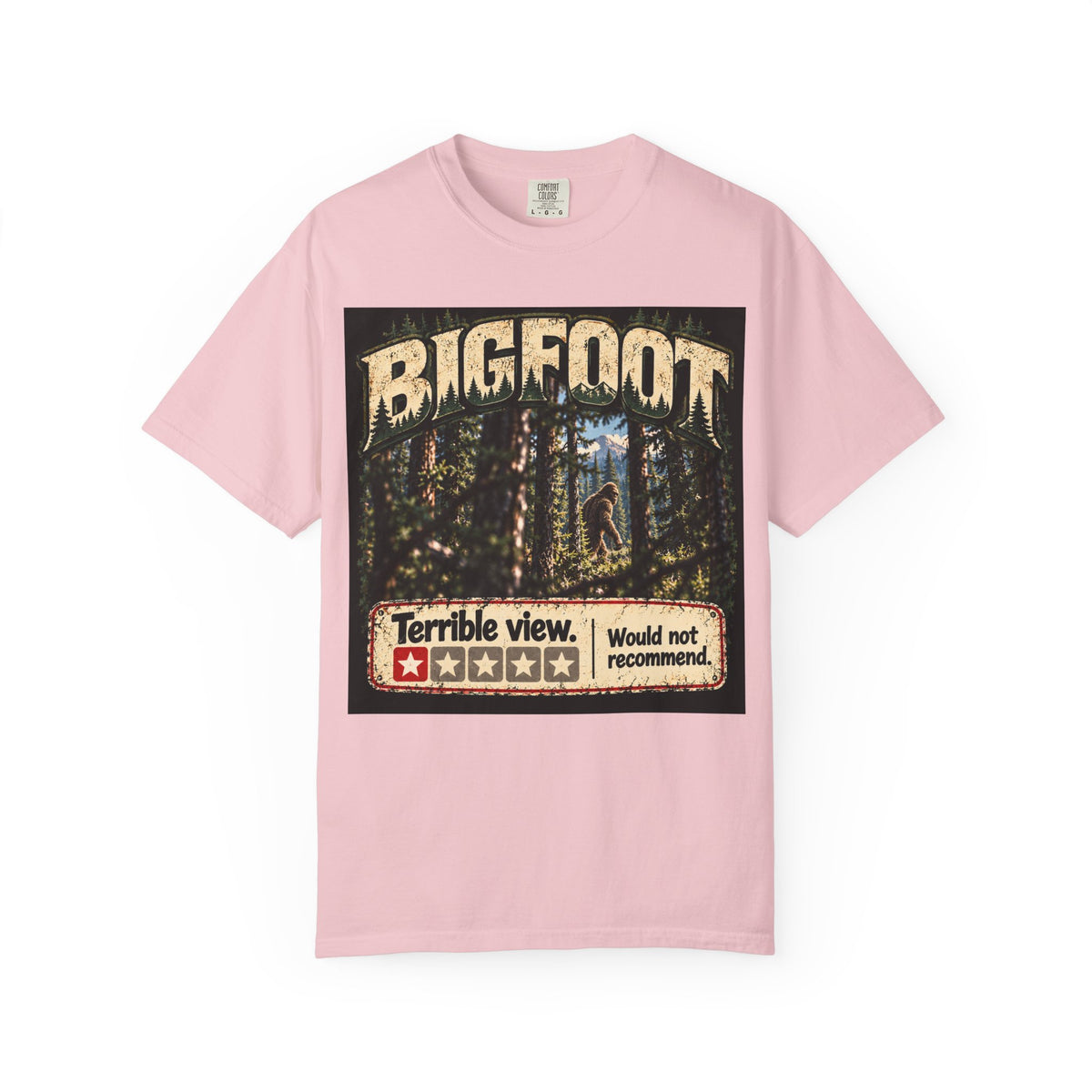 Bigfoot Woodland Graphic T-Shirt — "Terrible View. Would Not Recommend."