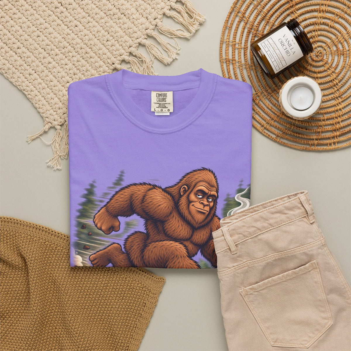 Bigfoot Runs on Coffee – Funny Sasquatch T-Shirt