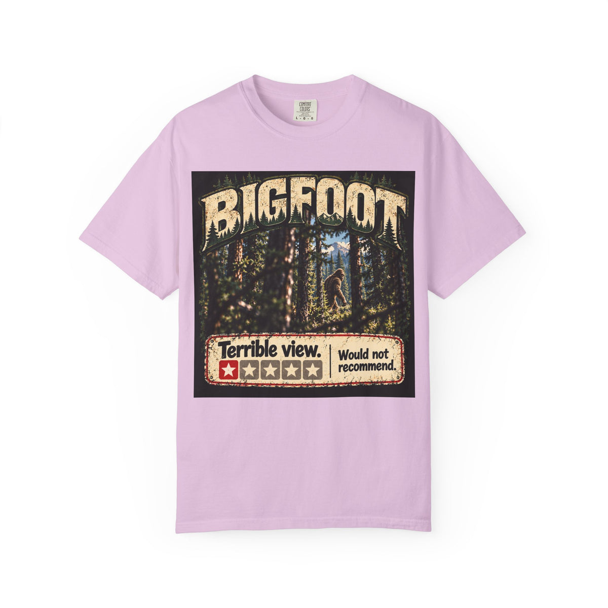 Bigfoot Woodland Graphic T-Shirt — "Terrible View. Would Not Recommend."