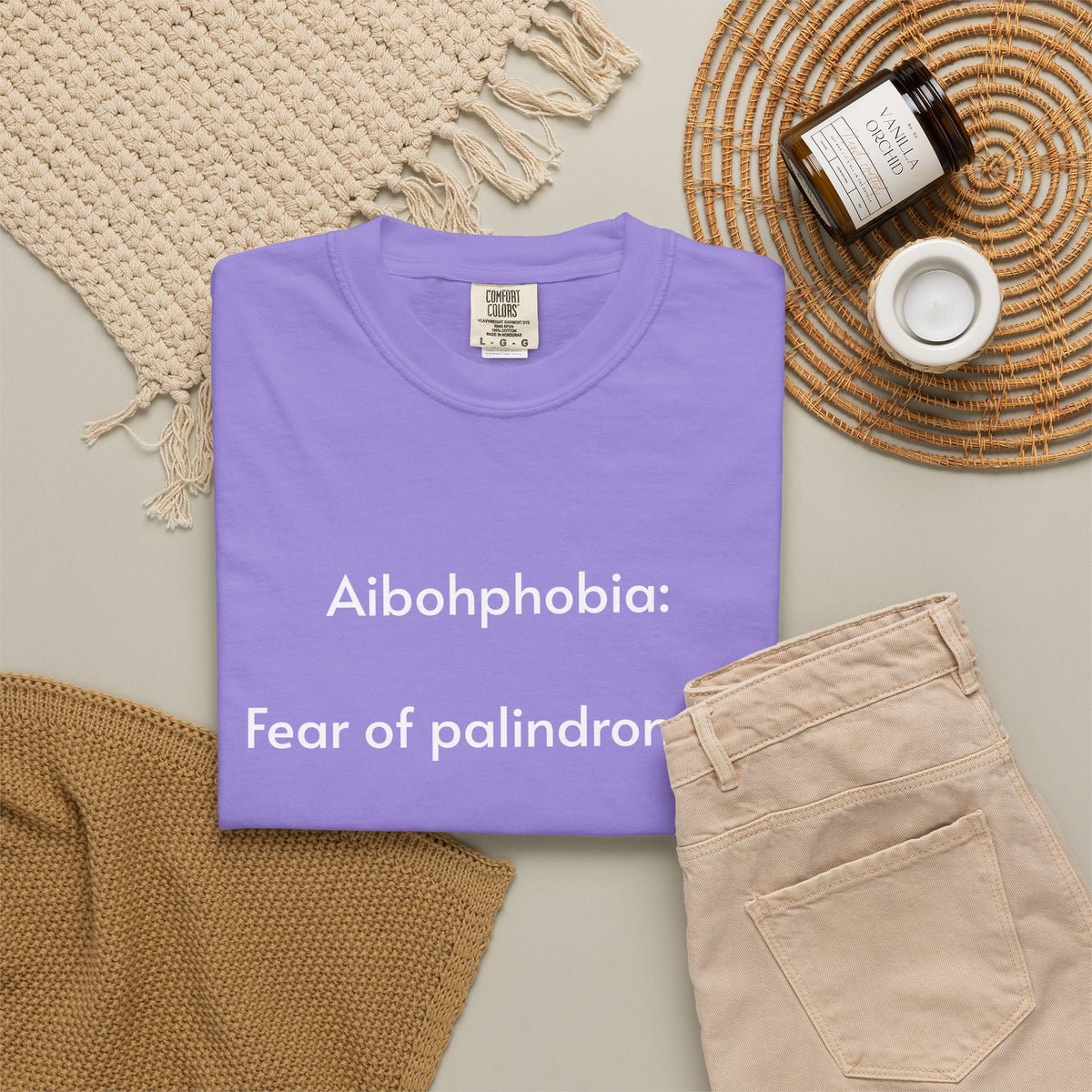 T-Shirt — "Aibohphobia: Fear of palindromes." Funny Wordplay Tee