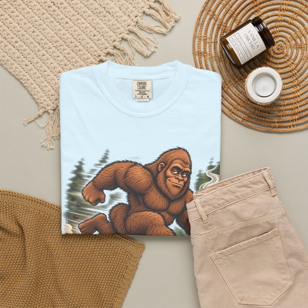 Bigfoot Runs on Coffee – Funny Sasquatch T-Shirt