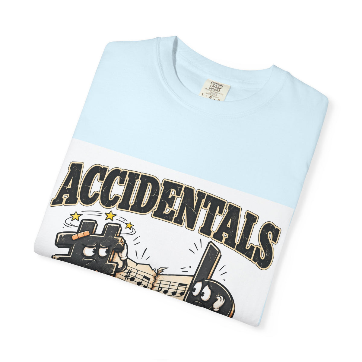Accidentals Happen T-Shirt — Music Note Cartoon Graphic Tee