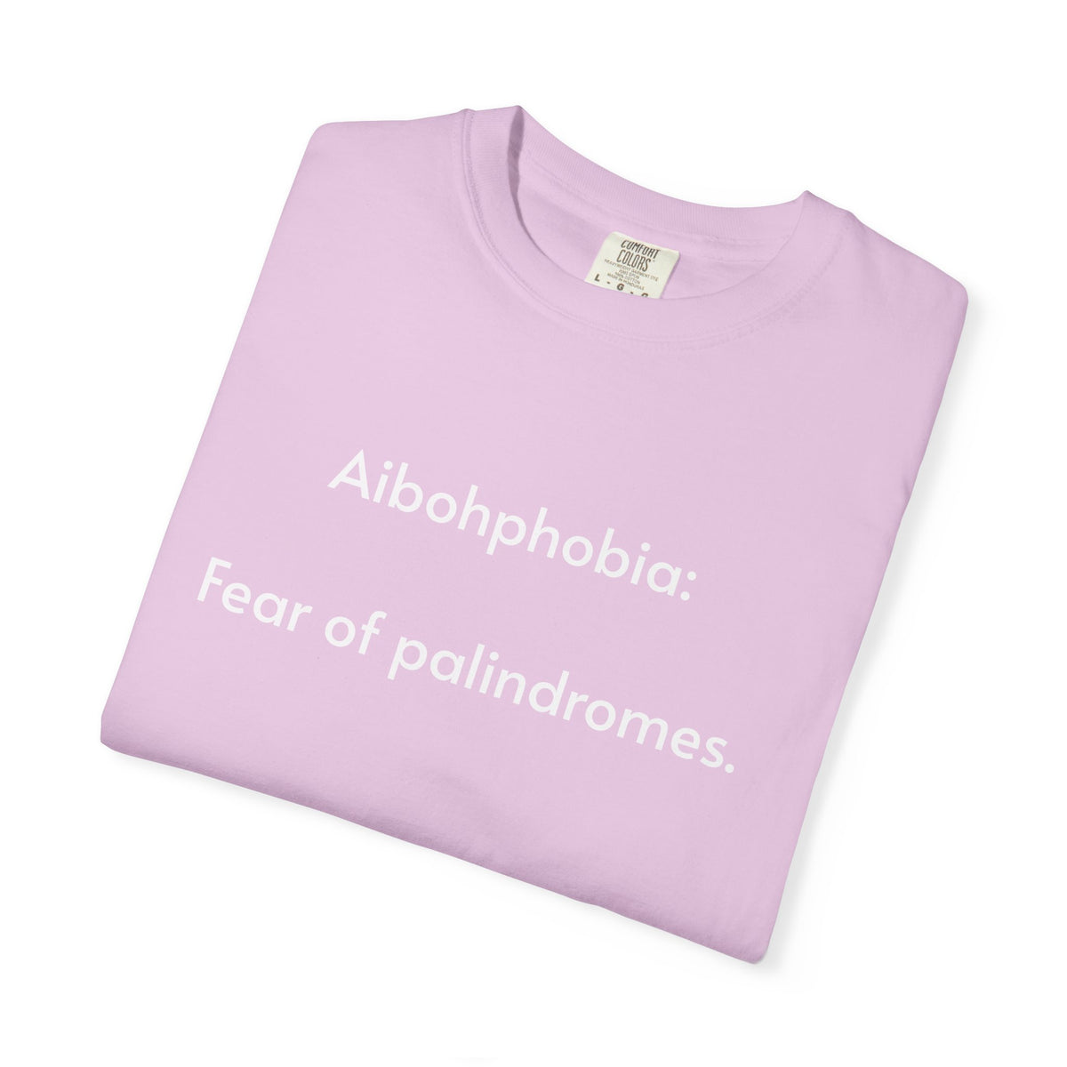 T-Shirt — "Aibohphobia: Fear of palindromes." Funny Wordplay Tee