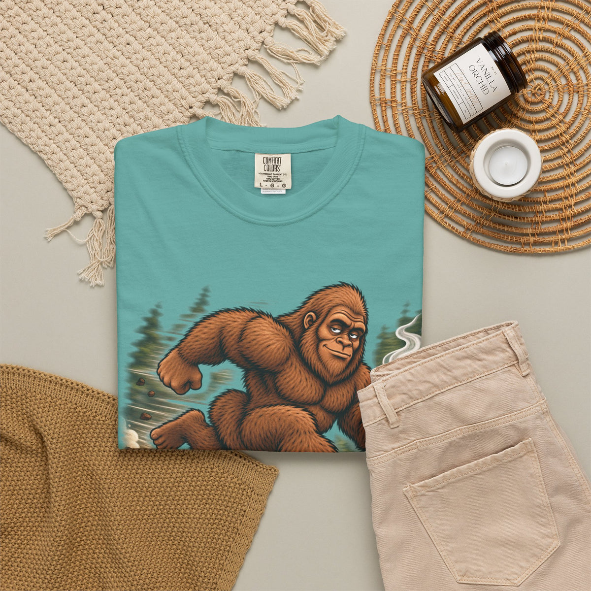 Bigfoot Runs on Coffee – Funny Sasquatch T-Shirt