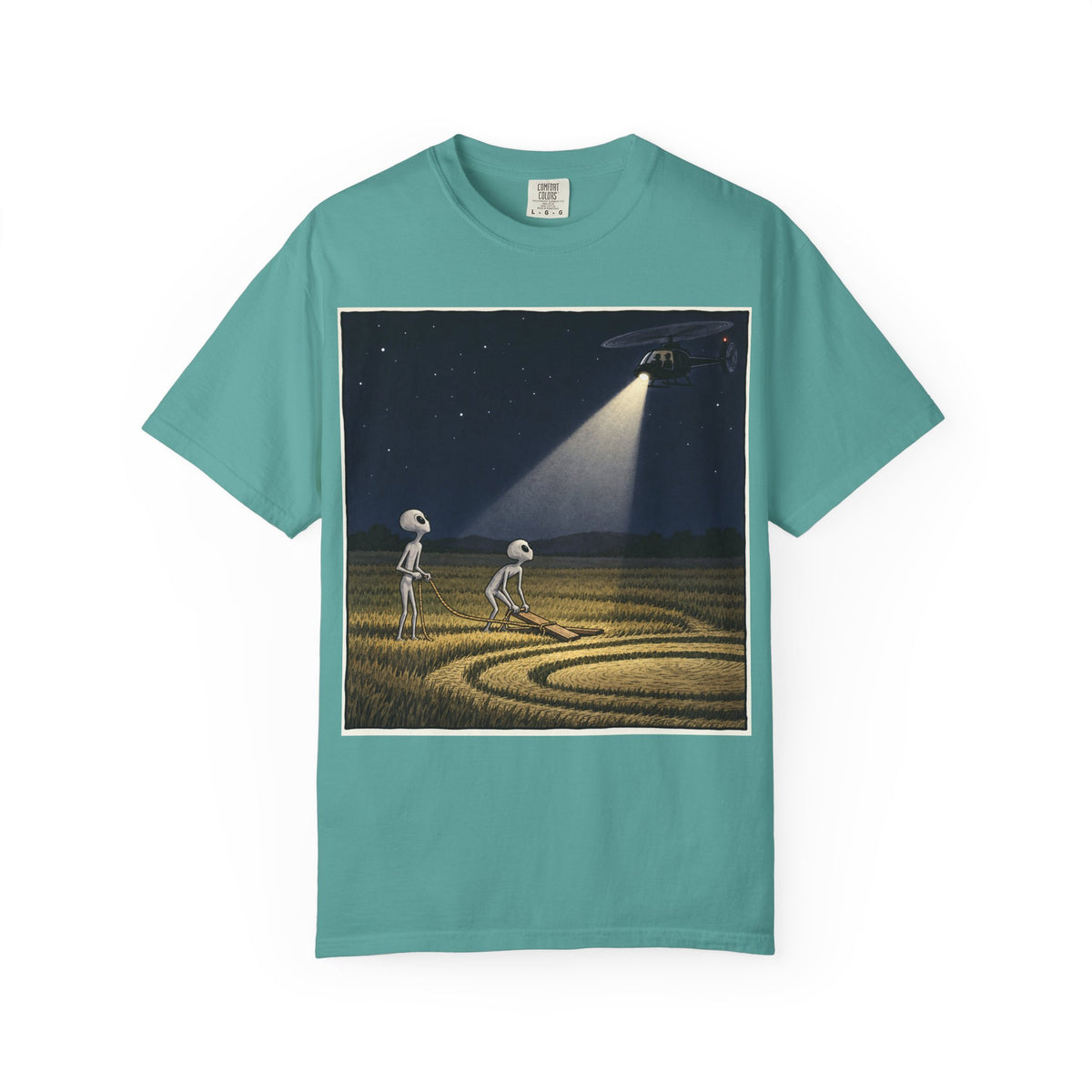 Caught Making Crop Circles – Funny Alien UFO Conspiracy T-Shirt