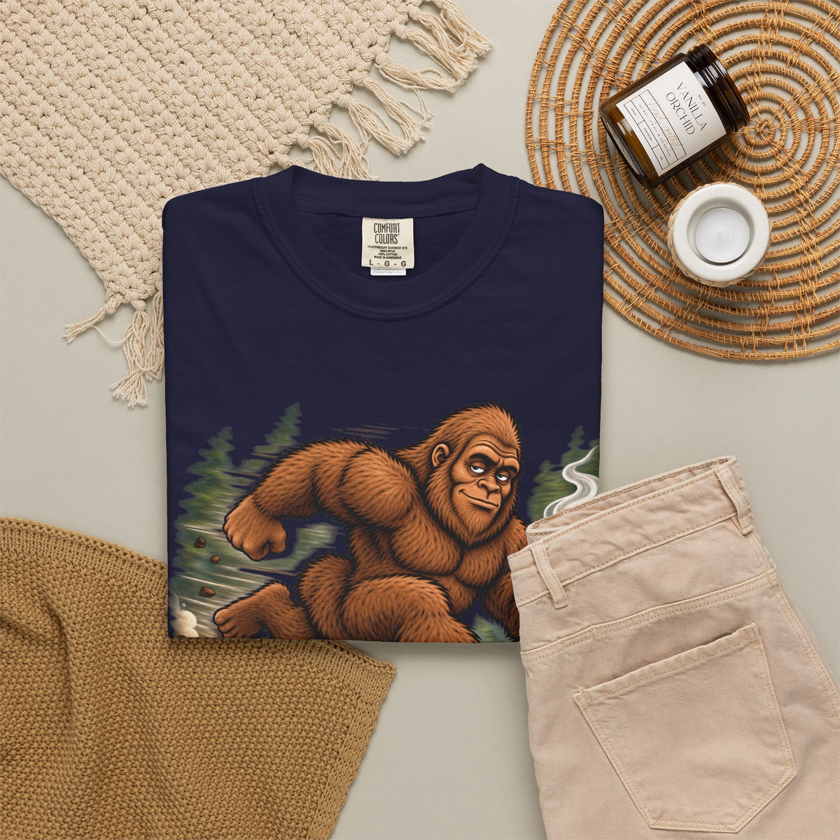 Bigfoot Runs on Coffee – Funny Sasquatch T-Shirt