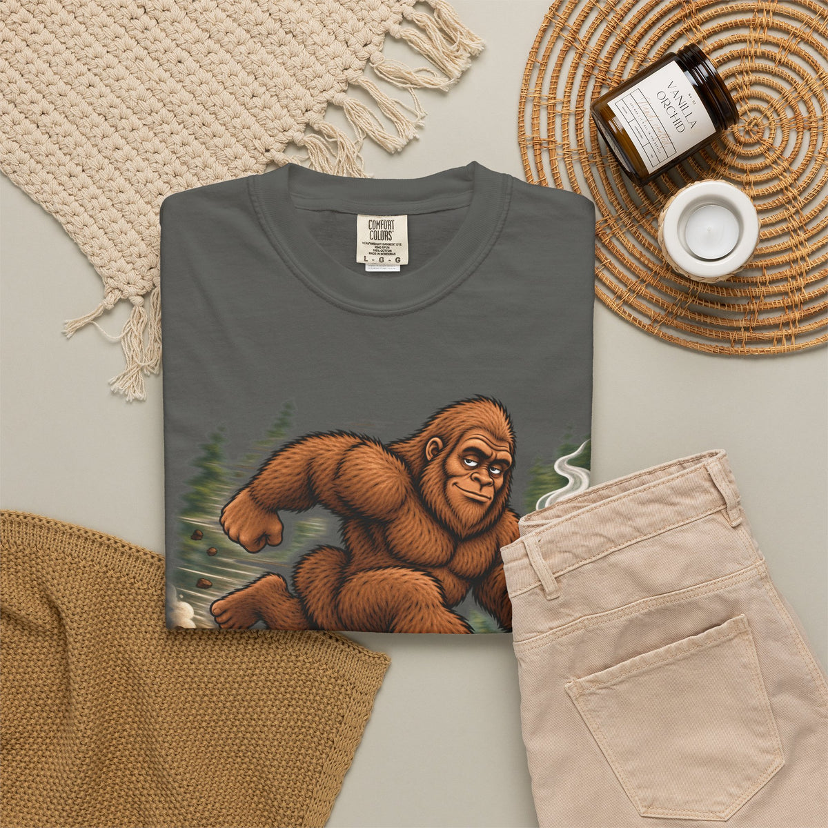 Bigfoot Runs on Coffee – Funny Sasquatch T-Shirt