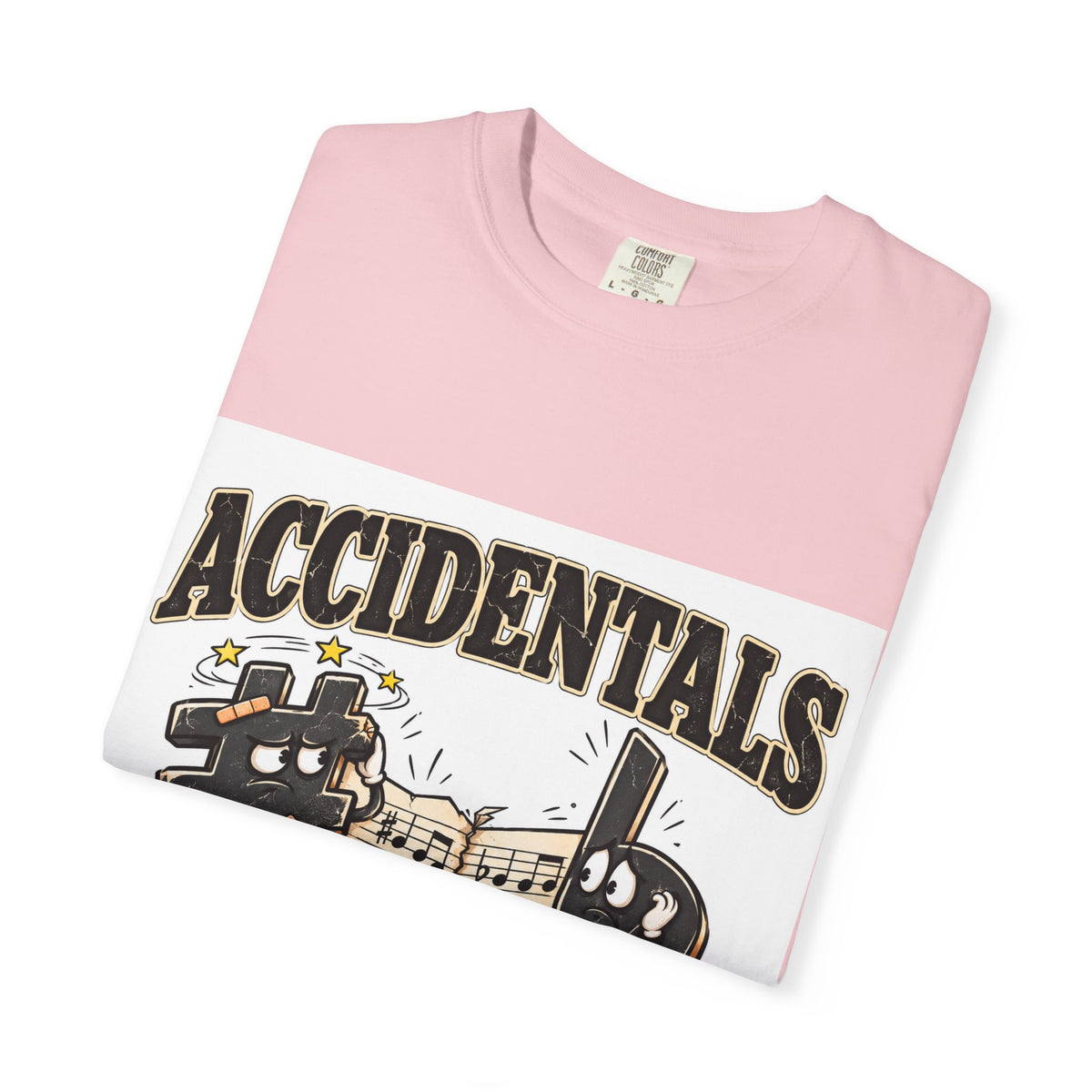 Accidentals Happen T-Shirt — Music Note Cartoon Graphic Tee