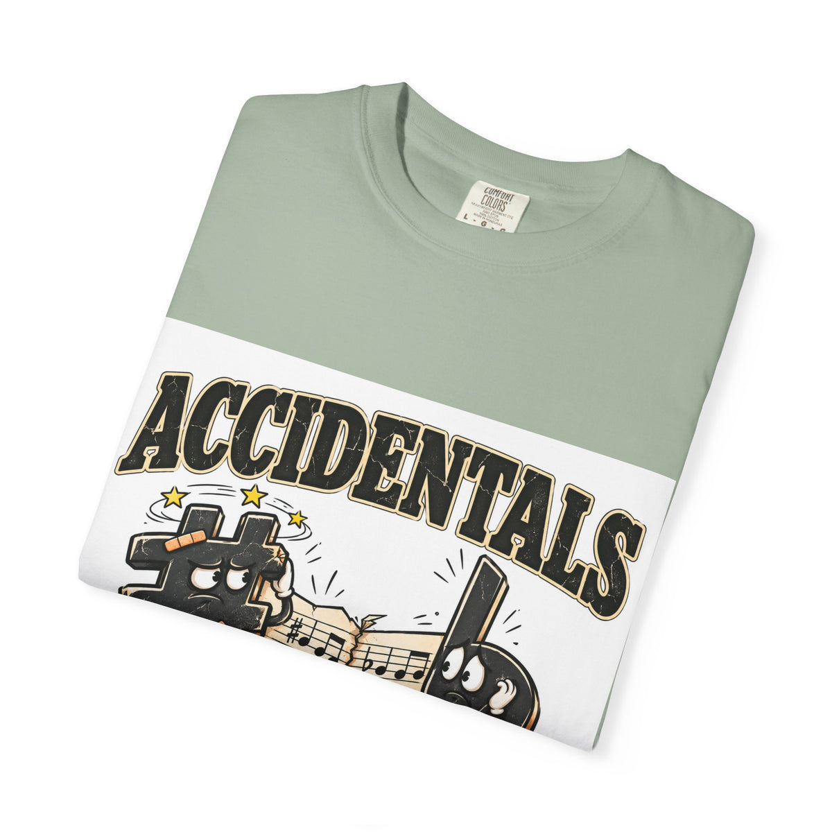 Accidentals Happen T-Shirt — Music Note Cartoon Graphic Tee